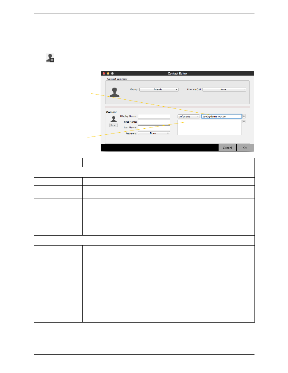 2 managing contacts and groups, Adding a contact, Managing contacts and groups | CounterPath Bria 4 Mac User Guide - Retail Deployments User Manual | Page 38 / 90