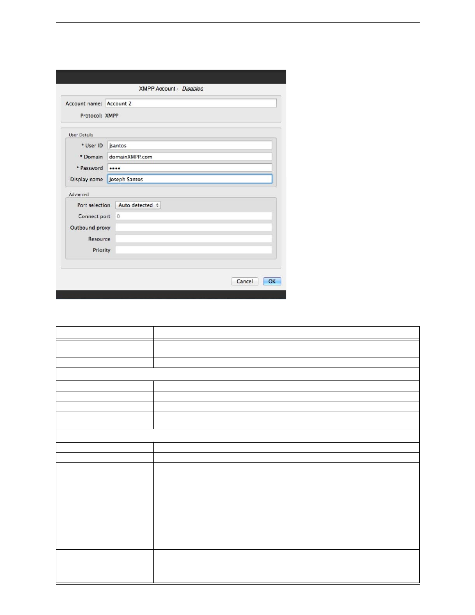 Xmpp account | CounterPath Bria 4 Mac User Guide - Retail Deployments User Manual | Page 55 / 90