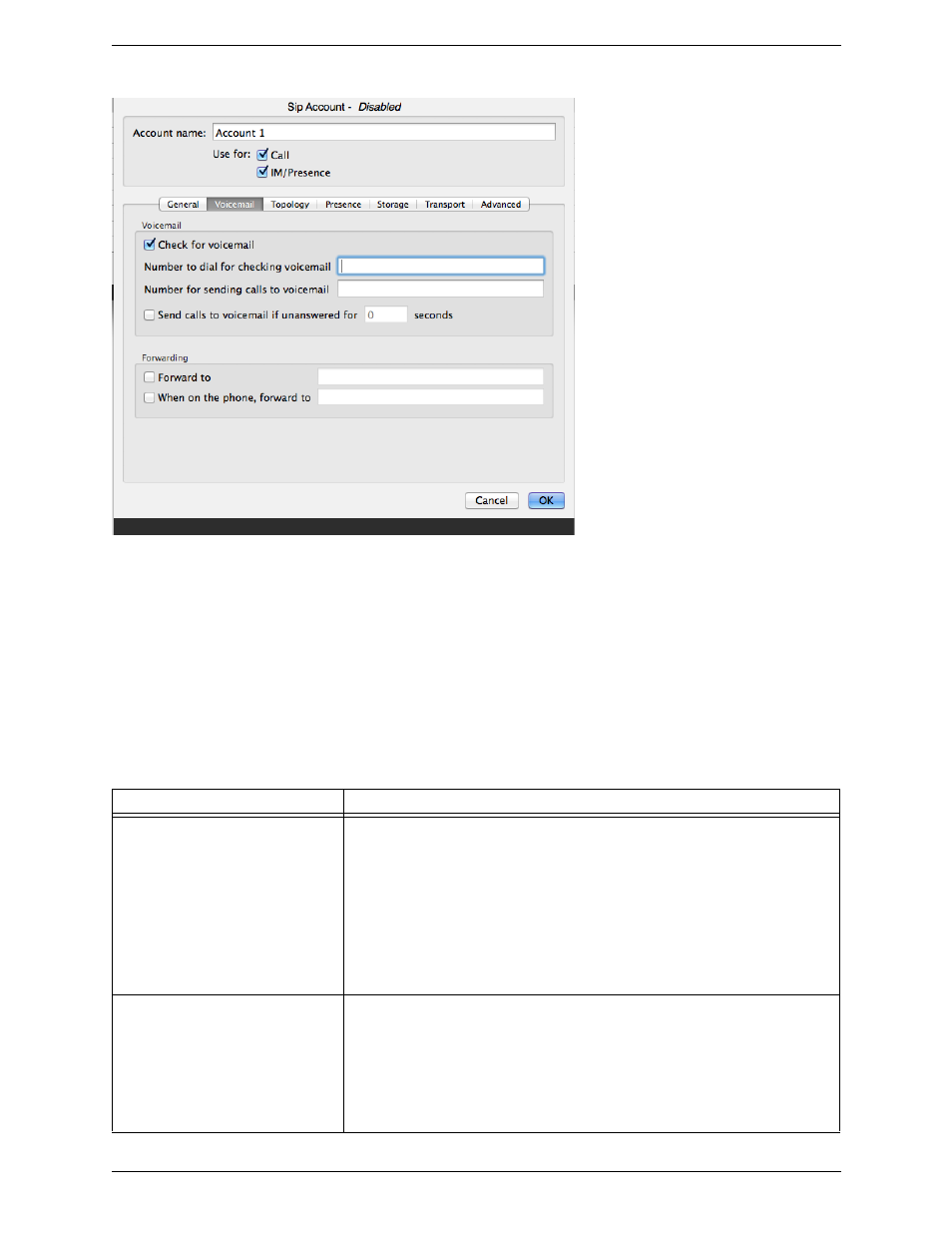 Sip accounts – voicemail | CounterPath Bria 4 Mac User Guide - Retail Deployments User Manual | Page 59 / 90