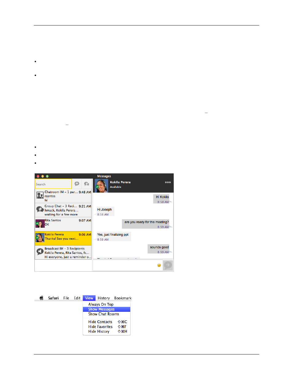 Changes to phone calls, Changes to instant messaging, Displaying the message window | CounterPath Bria 3.5 vs 4 for Mac Comparison Guide User Manual | Page 3 / 6