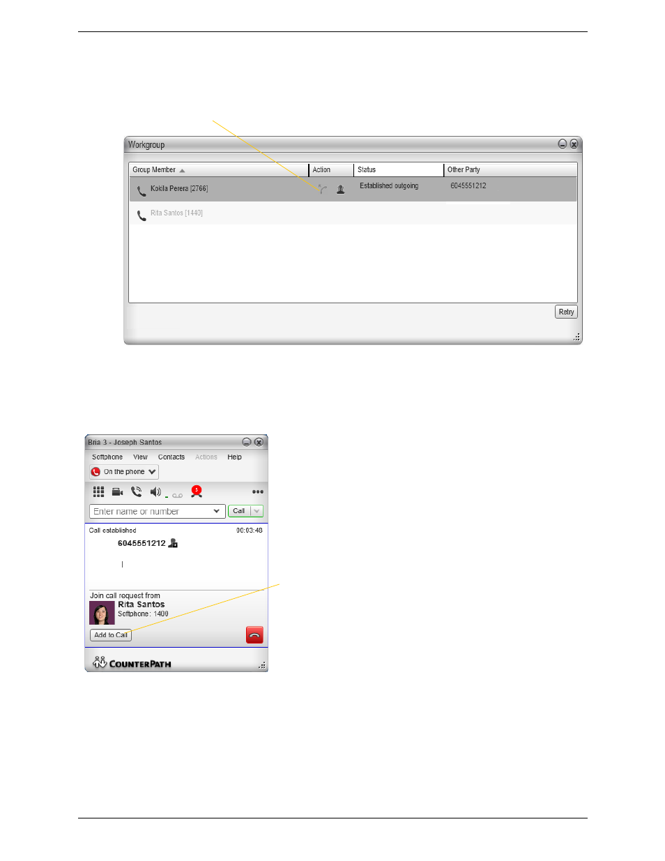 Receiving a request to join | CounterPath Bria 3.5.2 for Windows User Guide - Retail Deployments User Manual | Page 30 / 98