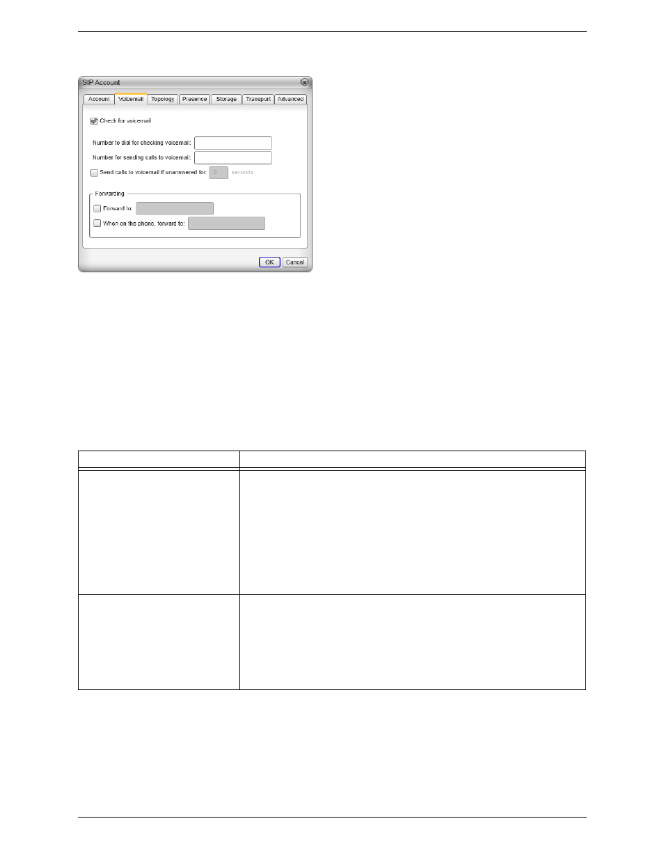 Sip account properties – voicemail | CounterPath Bria 3.5.2 for Windows User Guide - Retail Deployments User Manual | Page 60 / 98