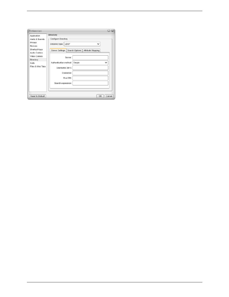 Preferences – directory | CounterPath Bria 3.5.2 for Windows User Guide - Retail Deployments User Manual | Page 83 / 98