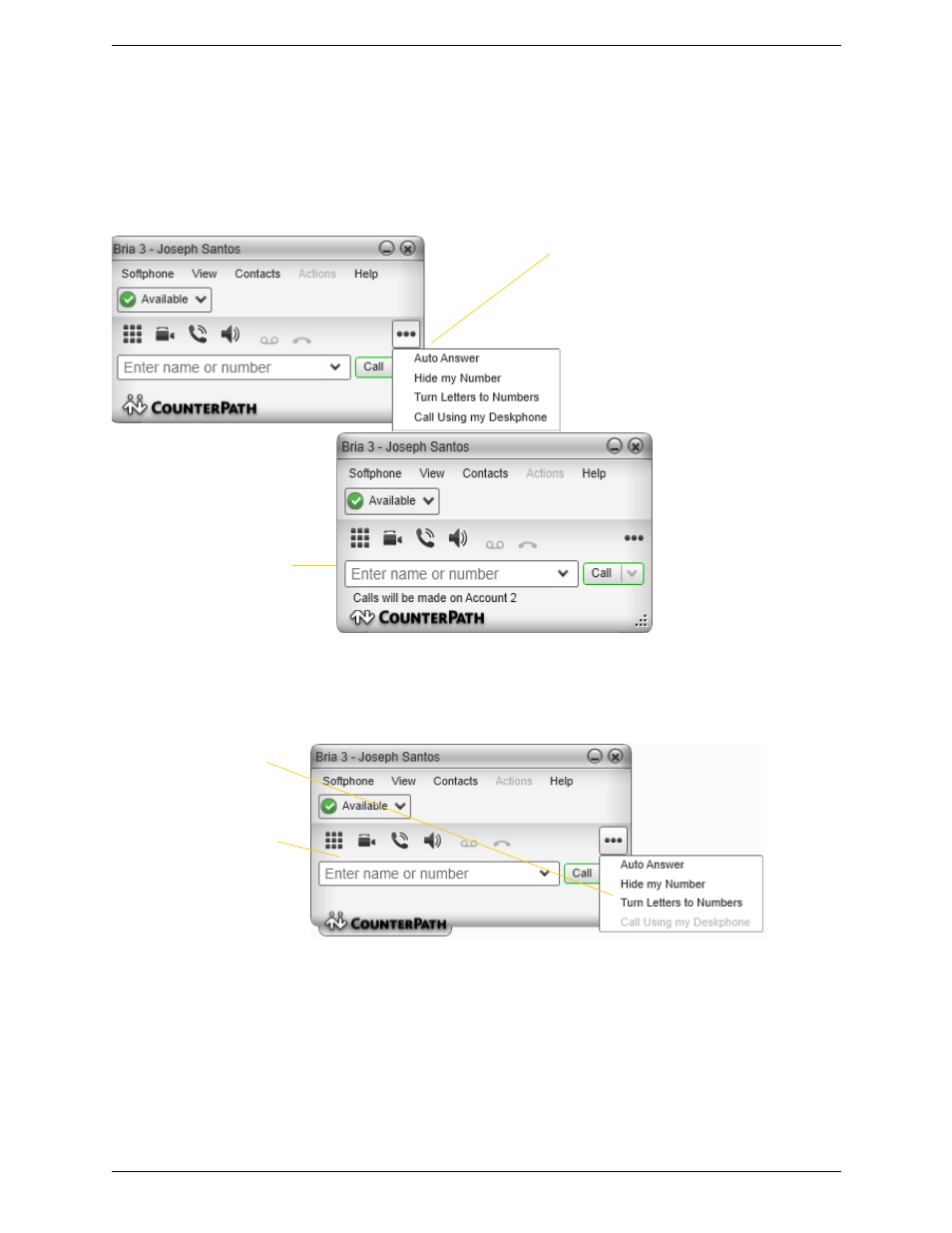 Letters to numbers | CounterPath Bria 3.5.1 for Windows User Guide - Retail Deployments User Manual | Page 17 / 90