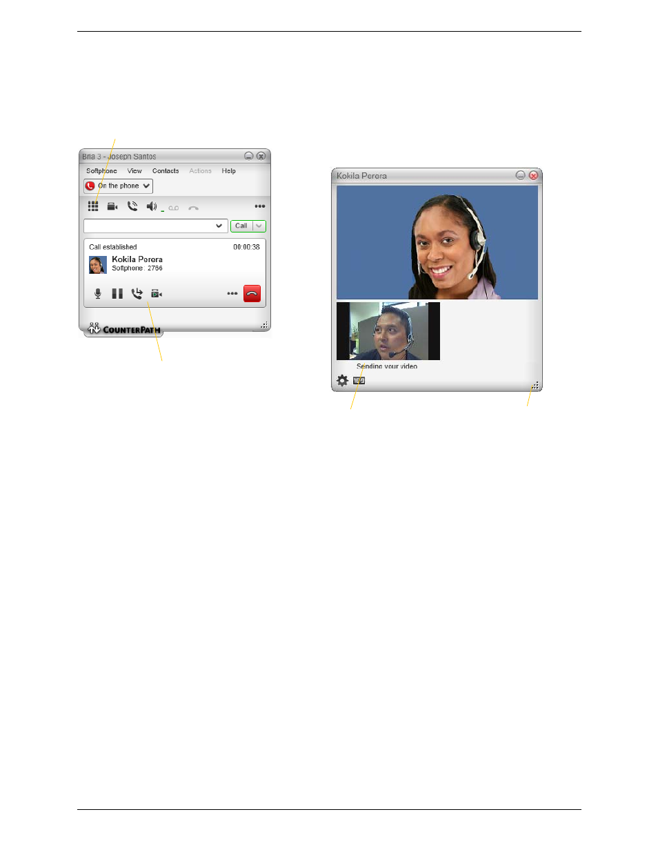 Pausing and resuming video | CounterPath Bria 3.5 for Windows User Guide - Retail Deployments User Manual | Page 24 / 100