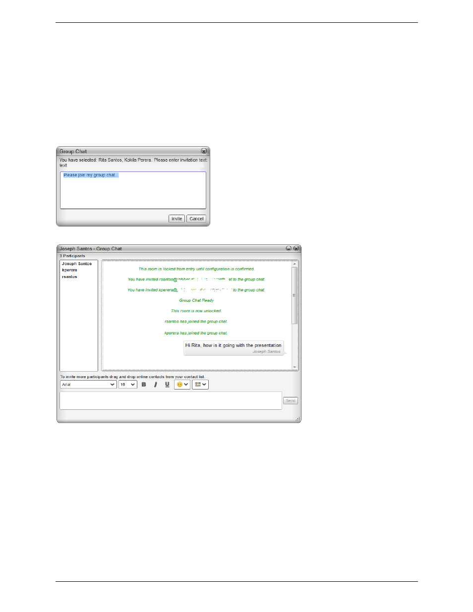 3 group chat (conference im), Group chat (conference im) | CounterPath Bria 3.5 for Windows User Guide - Retail Deployments User Manual | Page 33 / 100
