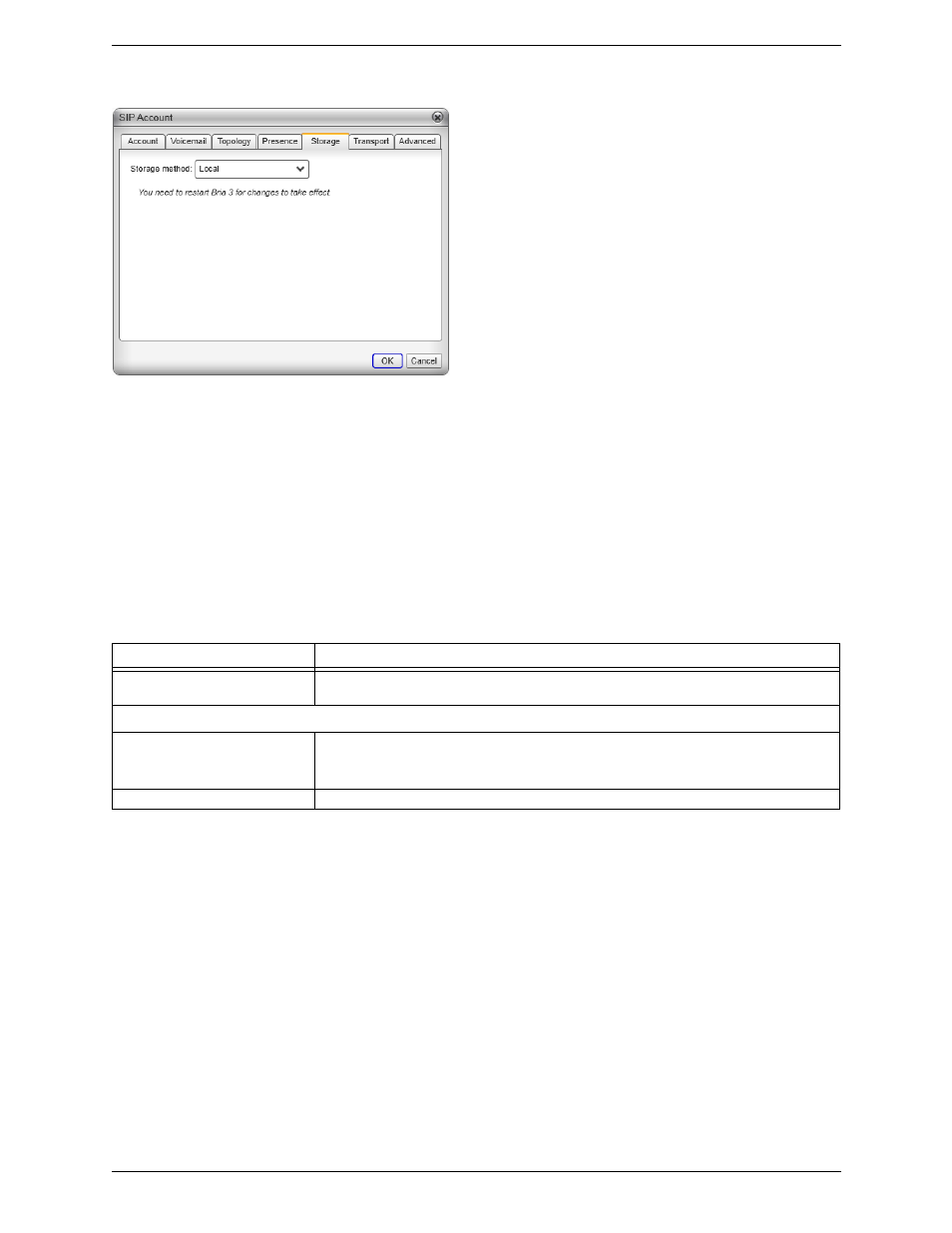 Sip account properties – storage | CounterPath Bria 3.5 for Windows User Guide - Retail Deployments User Manual | Page 66 / 100