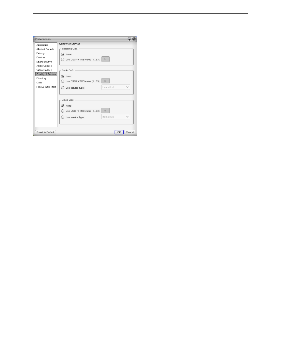 Preferences – quality of service | CounterPath Bria 3.5 for Windows User Guide - Retail Deployments User Manual | Page 81 / 100