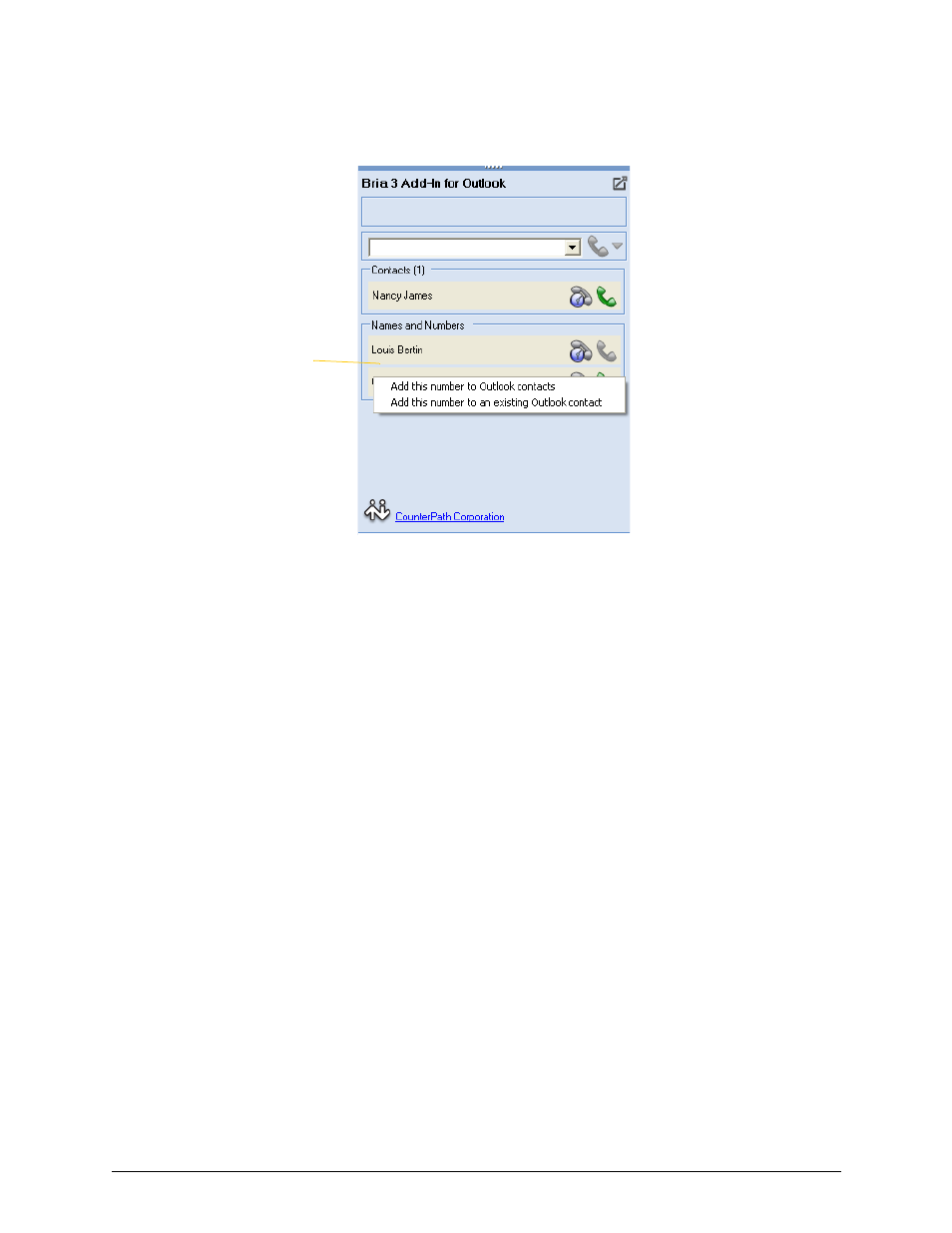 Creating outlook contacts | CounterPath Bria 3.5 for Windows User Guide - Retail Deployments User Manual | Page 87 / 100