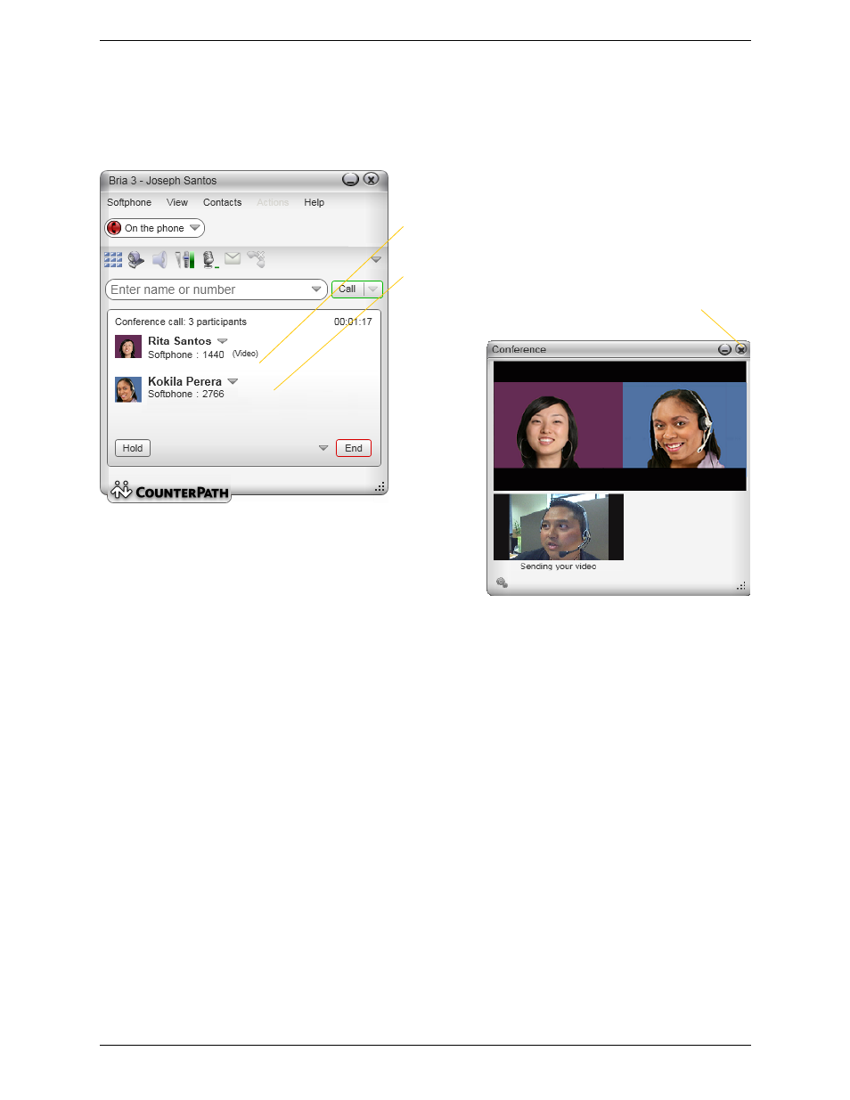 Video conference calls | CounterPath Bria 3.3 for Windows User Guide - Retail Deployments User Manual | Page 27 / 104