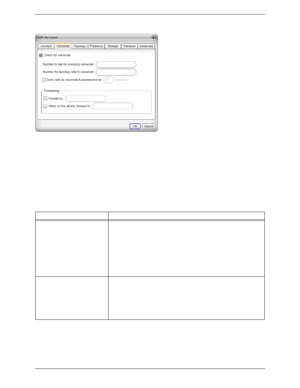 Sip account properties – voicemail | CounterPath Bria 3.3 for Windows User Guide - Retail Deployments User Manual | Page 61 / 104