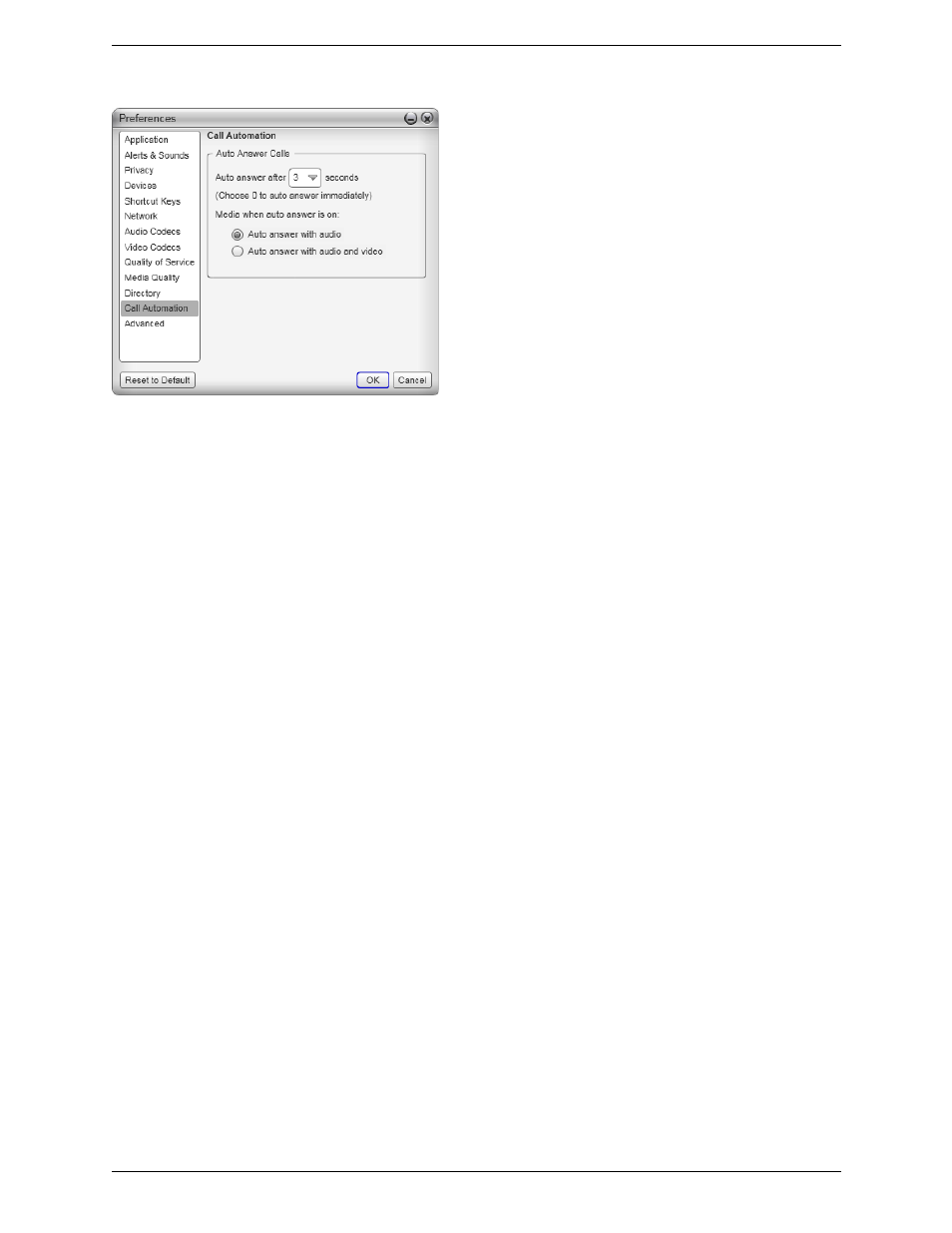 Preferences – call automation | CounterPath Bria 3.3 for Windows User Guide - Retail Deployments User Manual | Page 86 / 104
