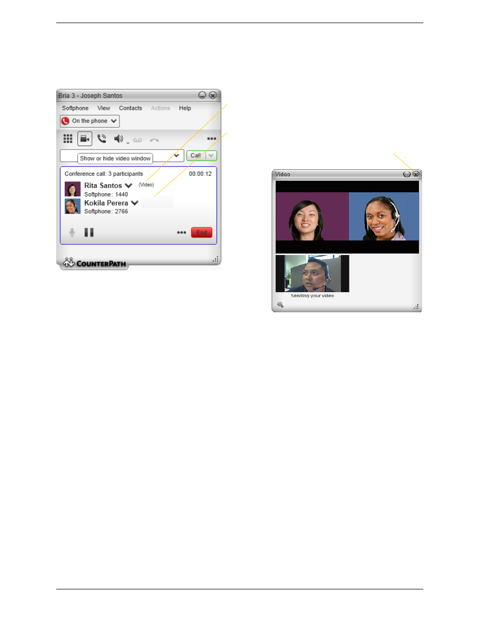 Video conference calls | CounterPath Bria 3.5 for Windows User Guide - Enterprise Deployments User Manual | Page 27 / 90