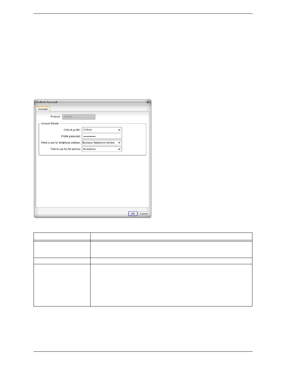 Outlook account | CounterPath Bria 3.5 for Windows User Guide - Enterprise Deployments User Manual | Page 69 / 90