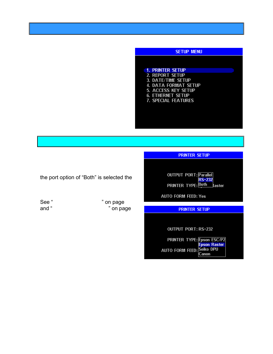 Setup menu, Printer setup | Arizona MAX-5000XL User Manual | Page 50 / 92