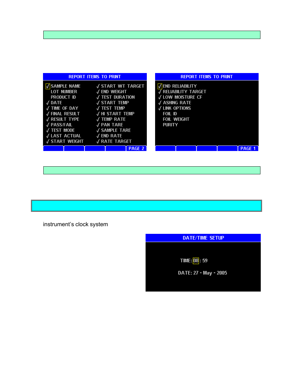 Report items to print, Add/edit company name, Date/time setup | Arizona MAX-5000XL User Manual | Page 52 / 92
