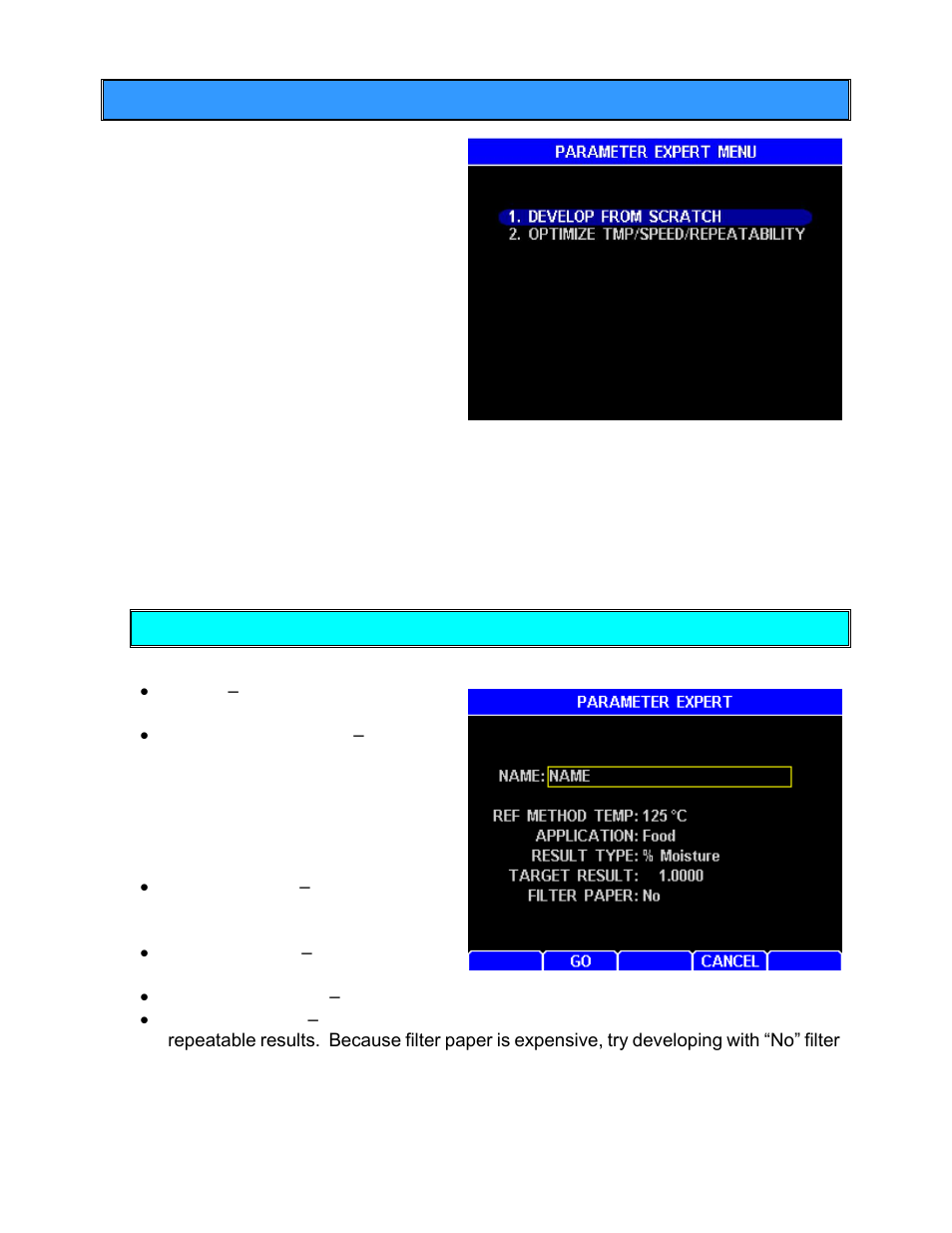 Parameter expert (optional feature), Develop from scratch | Arizona MAX-5000XL User Manual | Page 58 / 92