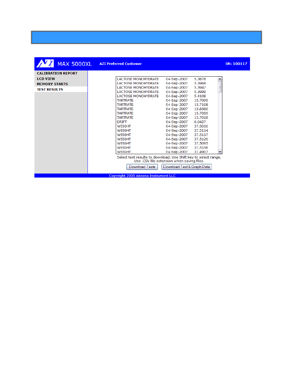 Test results | Arizona MAX-5000XL User Manual | Page 77 / 92