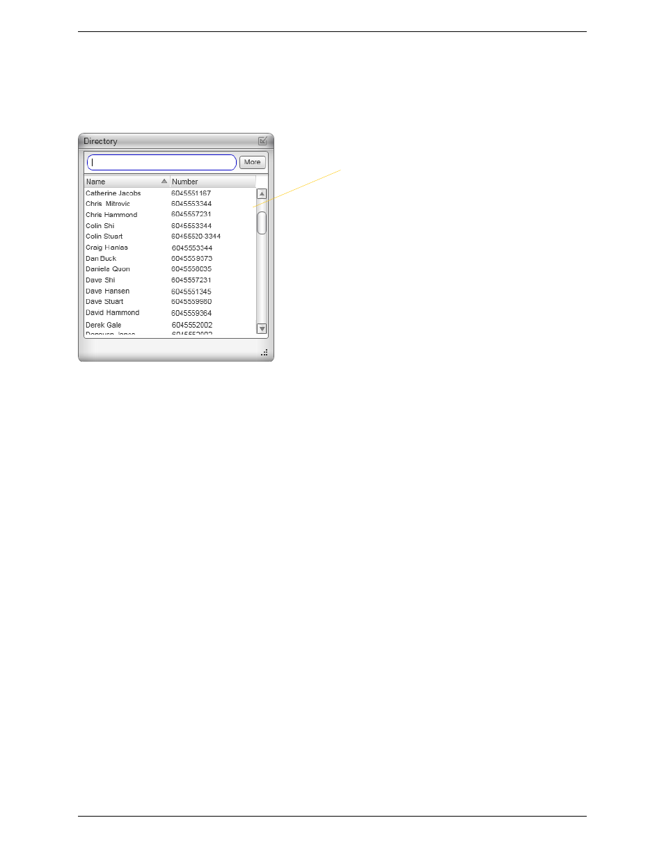 3 directory tab, Directory tab | CounterPath Bria 3.4 for Windows User Guide - Enterprise Deployments User Manual | Page 59 / 90