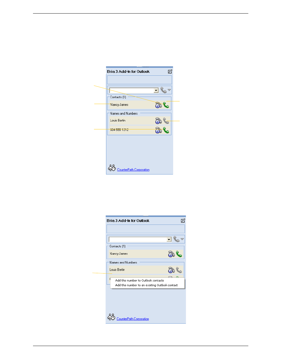 Creating outlook contacts | CounterPath Bria 3.4 for Windows User Guide - Enterprise Deployments User Manual | Page 82 / 90