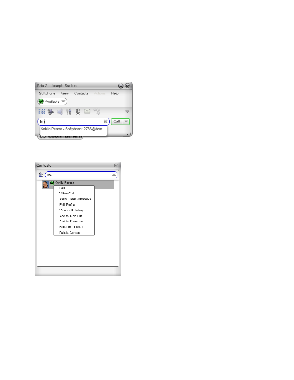 7 handling video calls, Handling video calls | CounterPath Bria 3.3 for Windows User Guide - Enterprise Deployments User Manual | Page 23 / 90