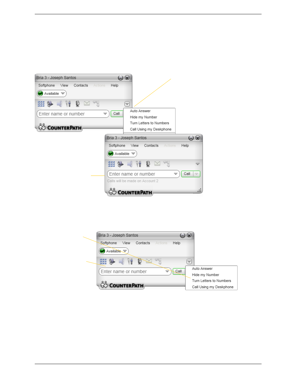 Letters to numbers | CounterPath Bria 3.2 for Windows User Guide - Retail Deployments User Manual | Page 17 / 102