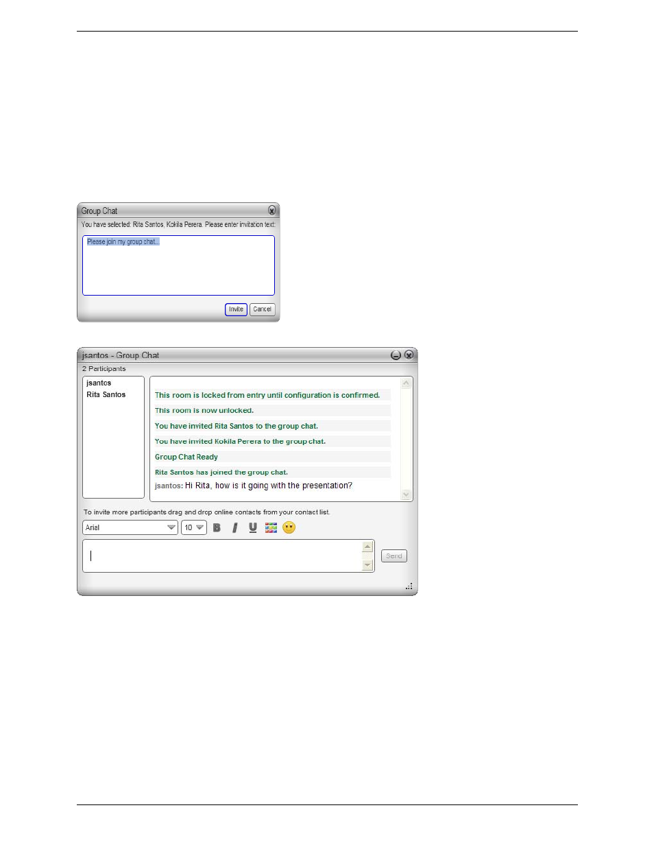 3 group chat (conference im), Group chat (conference im) | CounterPath Bria 3.2 for Windows User Guide - Retail Deployments User Manual | Page 33 / 102