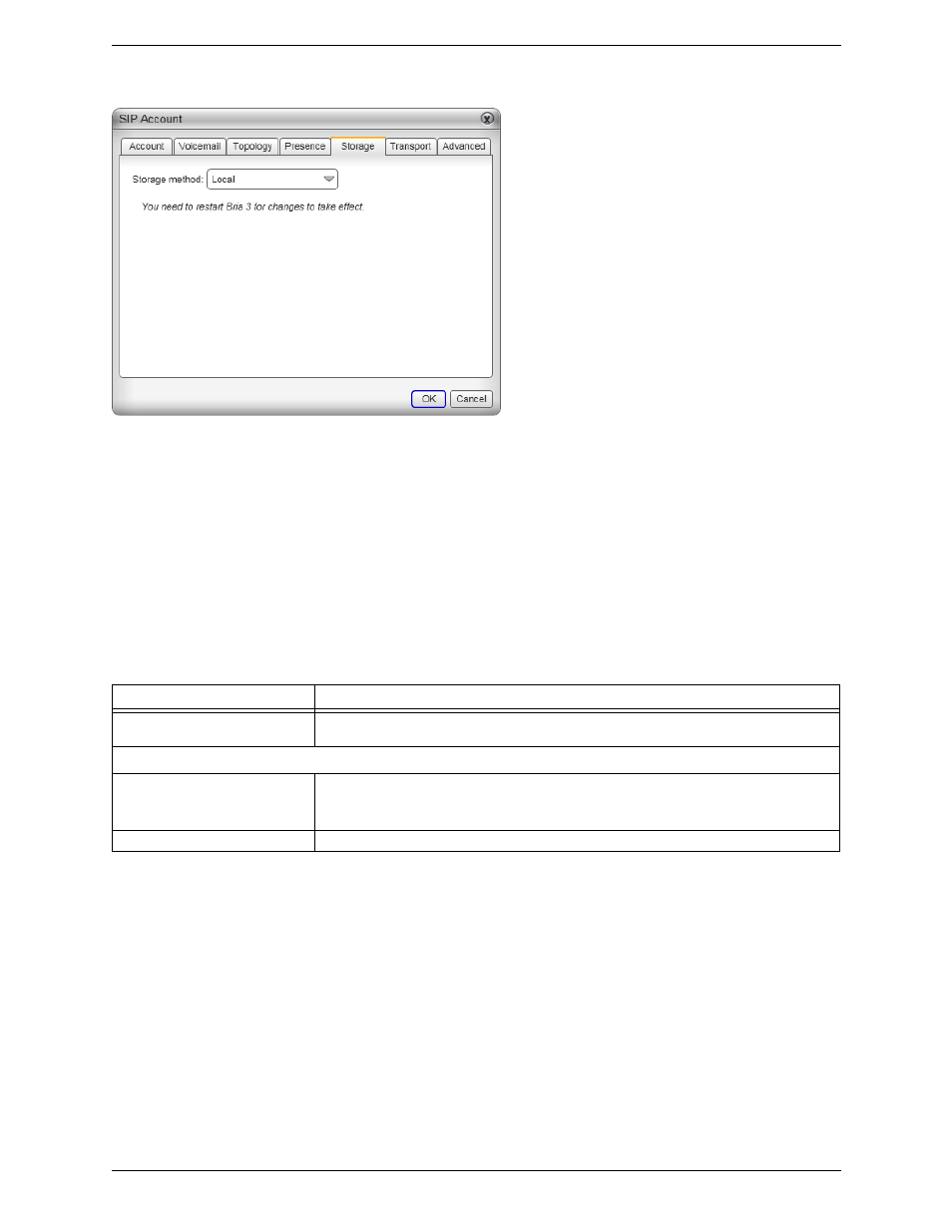 Sip account properties – storage | CounterPath Bria 3.2 for Windows User Guide - Retail Deployments User Manual | Page 65 / 102