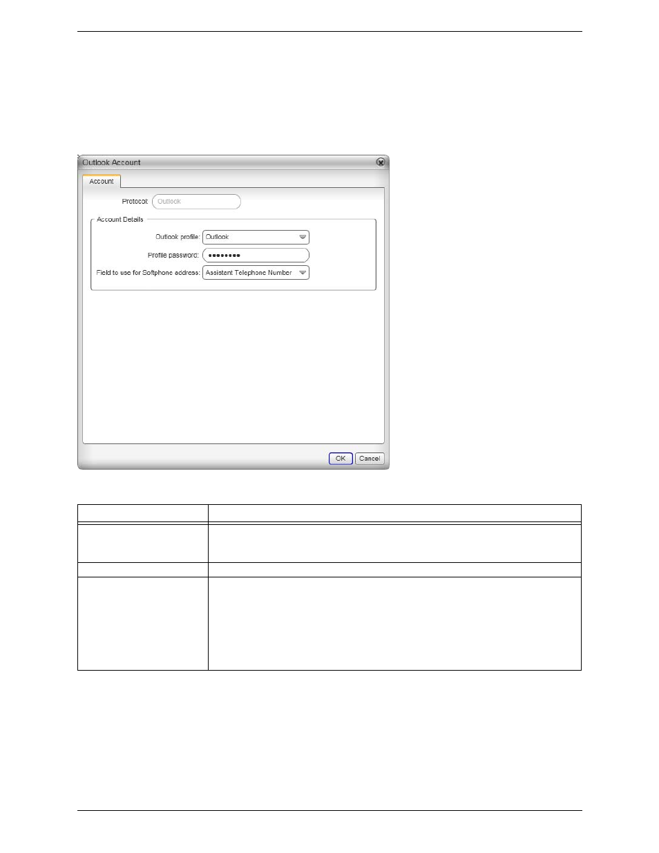 Outlook account | CounterPath Bria 3.2 for Windows User Guide - Retail Deployments User Manual | Page 70 / 102