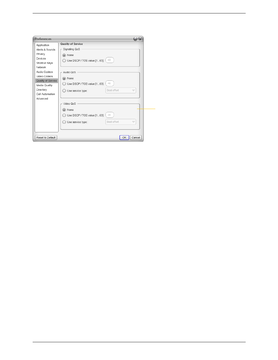 Preferences – quality of service | CounterPath Bria 3.2 for Windows User Guide - Retail Deployments User Manual | Page 81 / 102