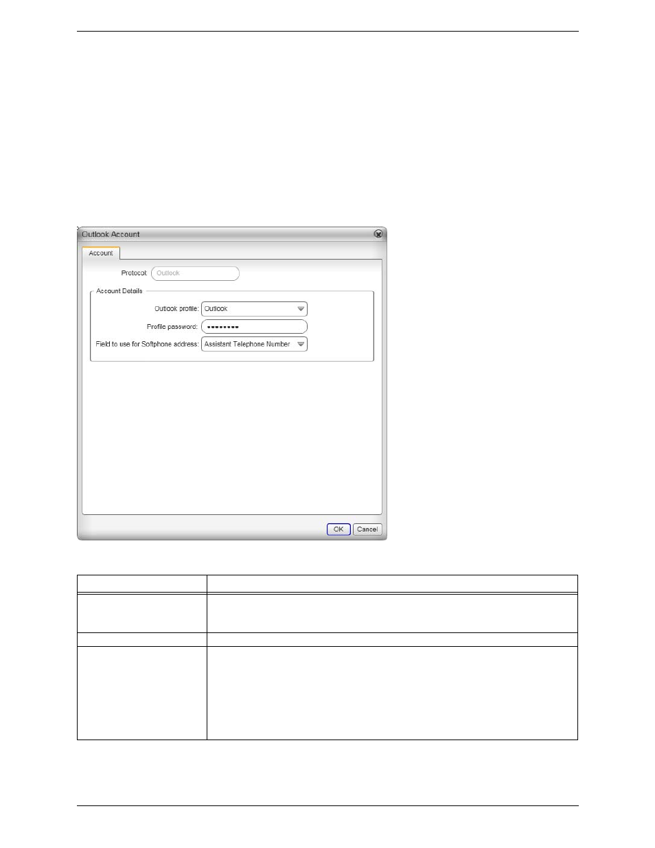 Outlook account | CounterPath Bria 3.2 for Windows User Guide - Enterprise Deployments User Manual | Page 69 / 90
