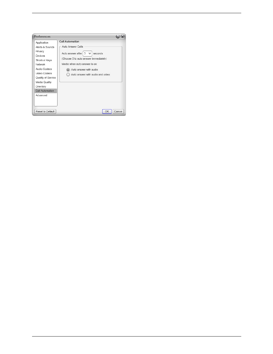 Preferences – call automation | CounterPath Bria 3.2 for Windows User Guide - Enterprise Deployments User Manual | Page 79 / 90