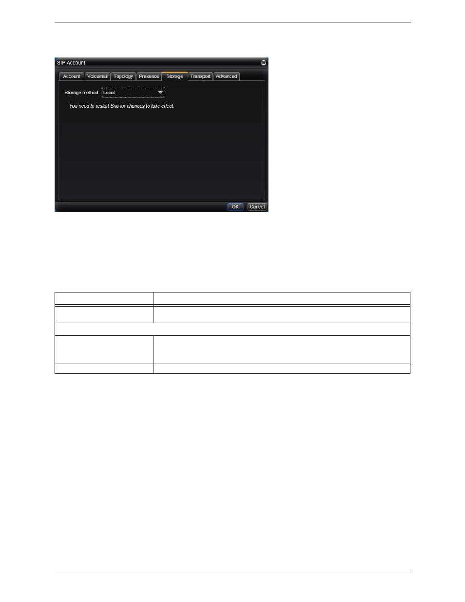 7 sip account properties - storage, Sip account properties – storage, 7 sip account properties – storage | CounterPath Bria 3.1 Administrator Guide User Manual | Page 34 / 70
