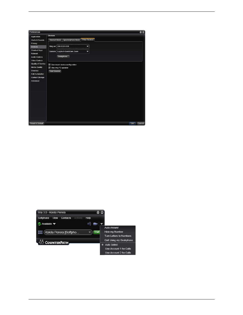 2 preferences - devices, Preferences – devices, 2 preferences – devices | CounterPath Bria 3.1 Administrator Guide User Manual | Page 40 / 70