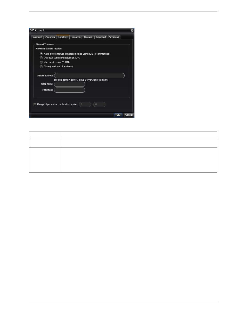 Sip account properties – topology | CounterPath Bria 3.1 for Windows User Guide - Retail Deployments User Manual | Page 61 / 102