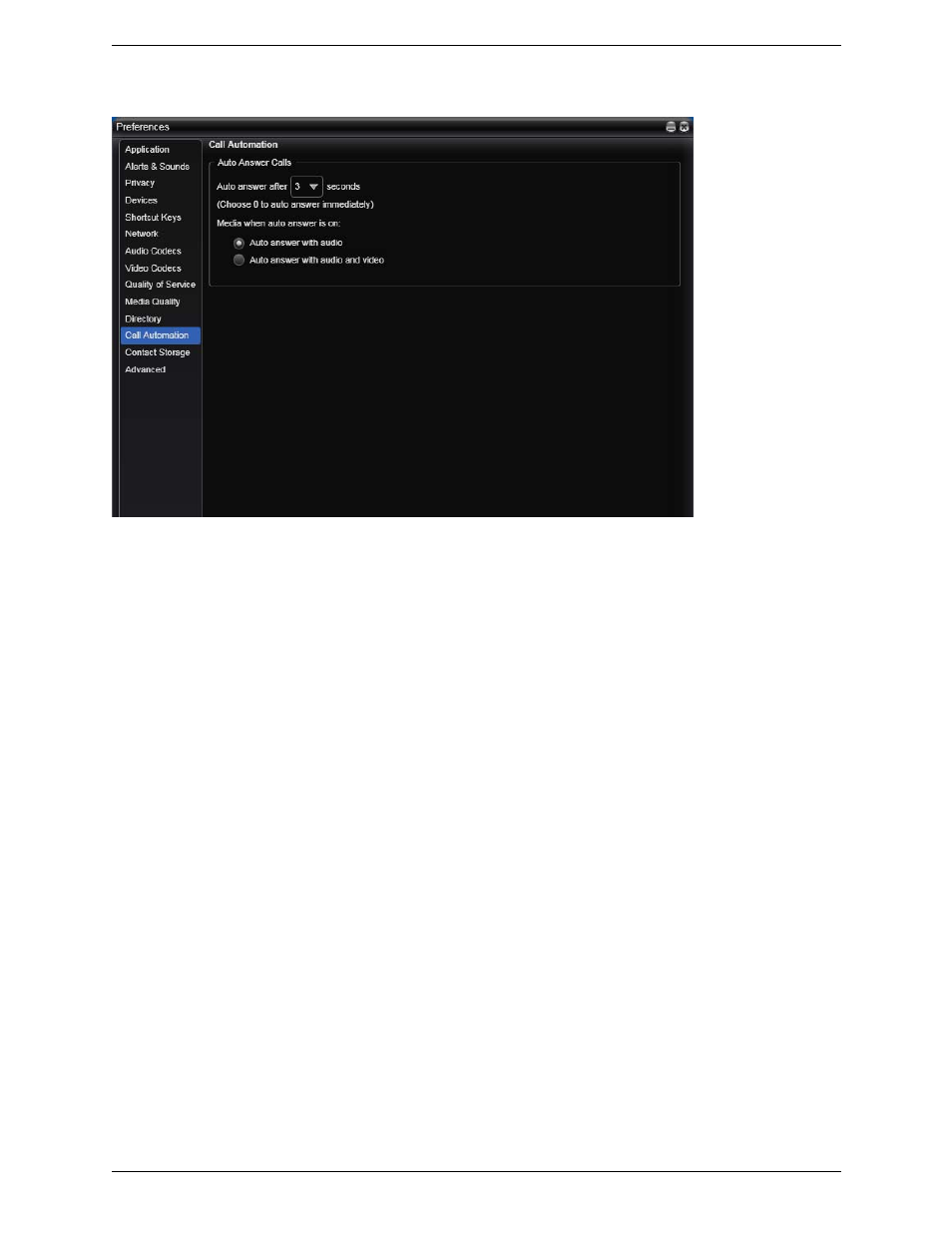 Preferences – call automation | CounterPath Bria 3.1 for Windows User Guide - Retail Deployments User Manual | Page 82 / 102