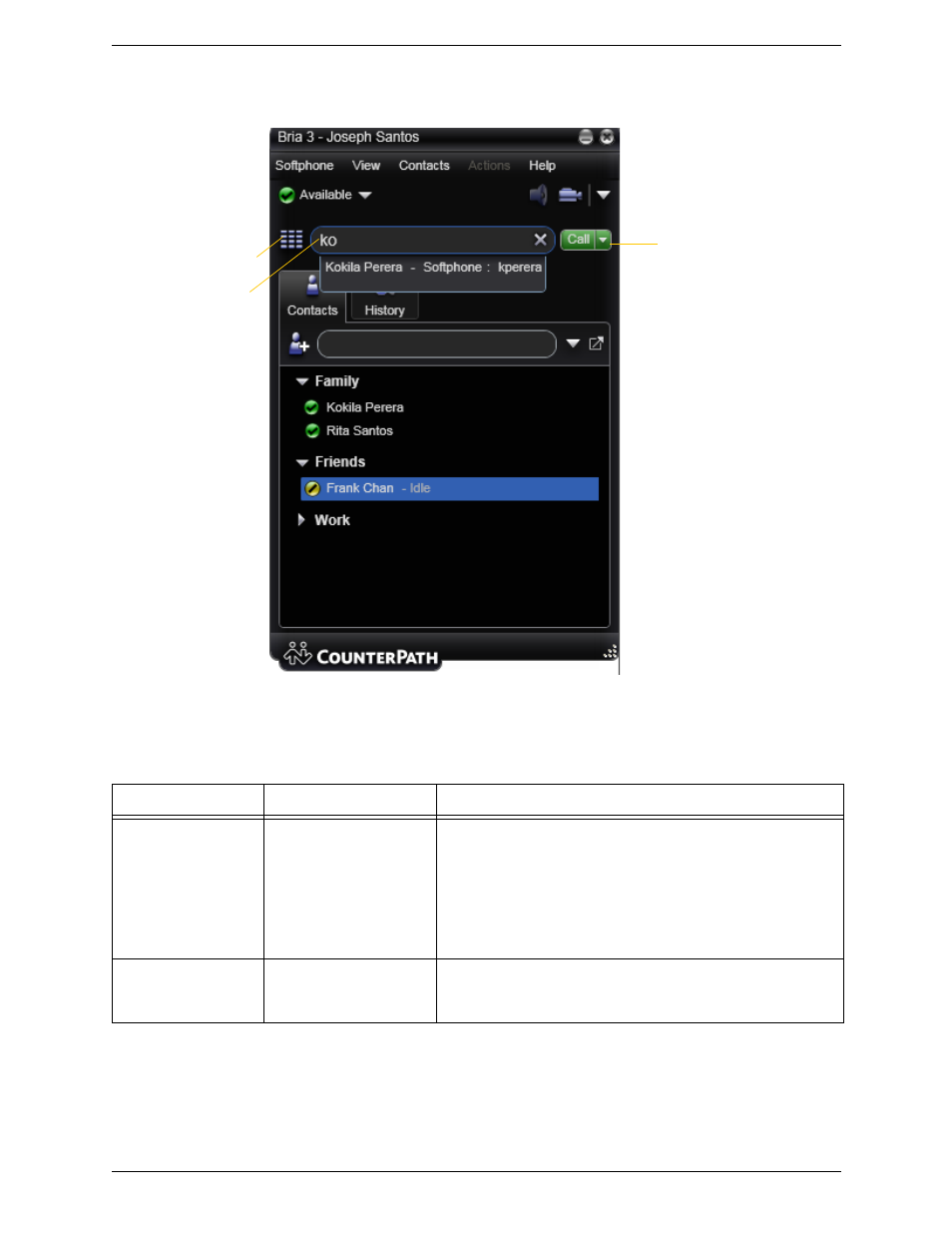 7 handling video calls, Handling video calls, Placing a video call | CounterPath Bria 3.1 for Windows User Guide - Enterprise Deployments User Manual | Page 24 / 82