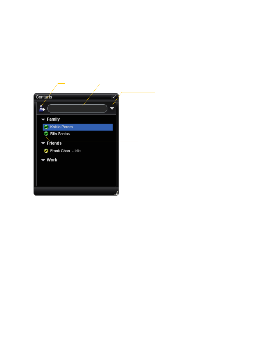 5 the contacts tab, The contacts tab, 5the contacts tab | CounterPath Bria 3.1 for Windows User Guide - Enterprise Deployments User Manual | Page 37 / 82