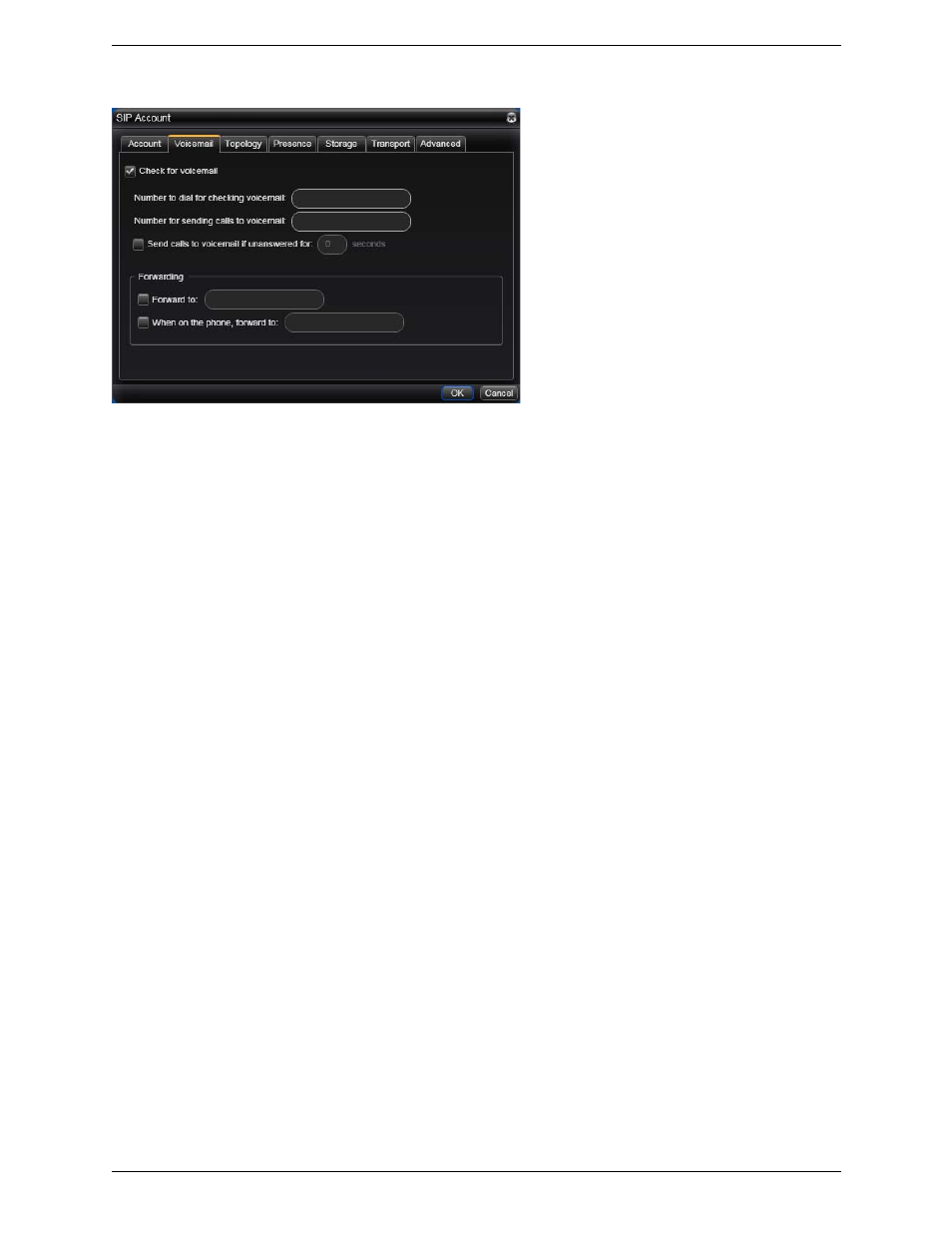 Sip account properties – voicemail | CounterPath Bria 3.1 for Windows User Guide - Enterprise Deployments User Manual | Page 59 / 82