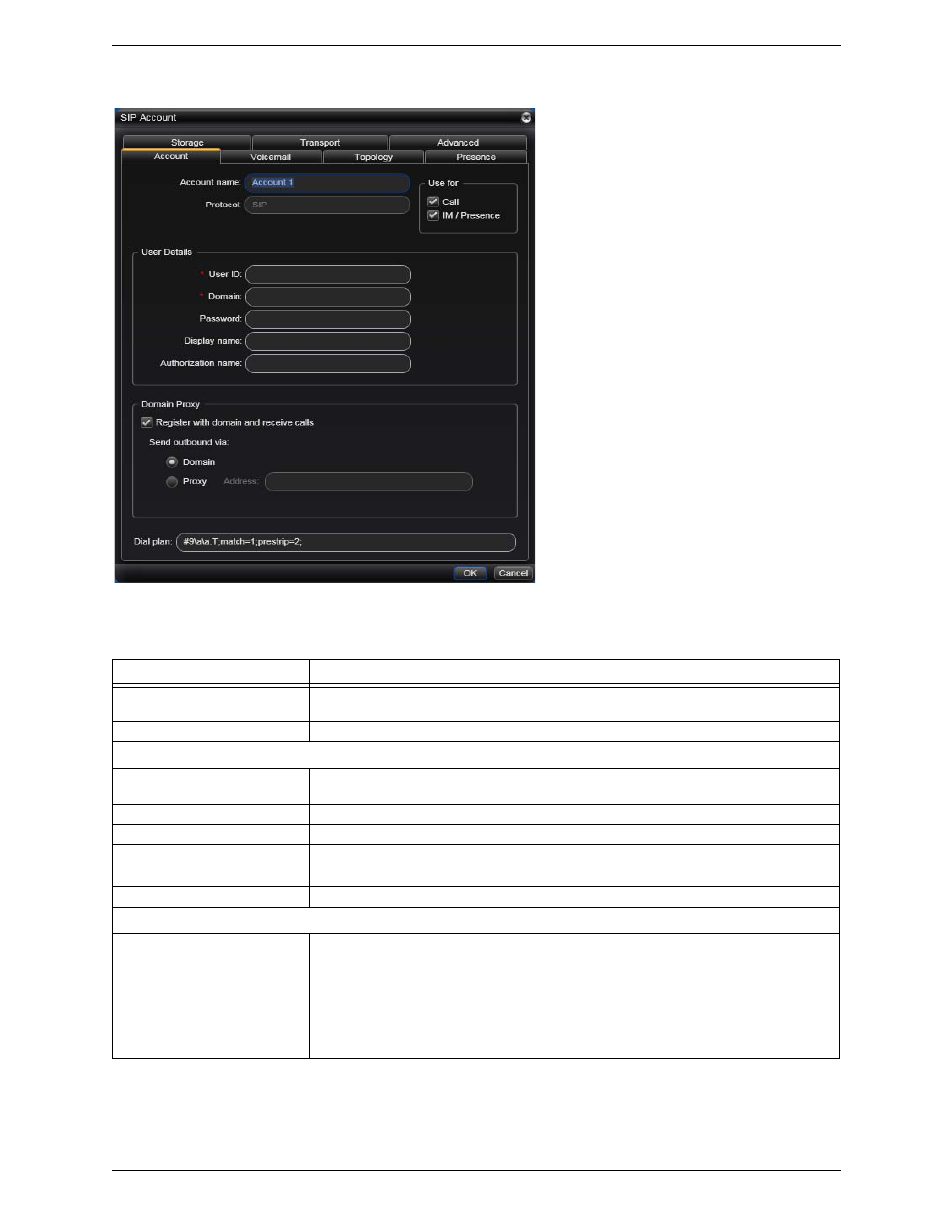 Sip account properties – account | CounterPath Bria 3.0 for Windows User Guide – Retail Deployments (Revision 2) User Manual | Page 52 / 94