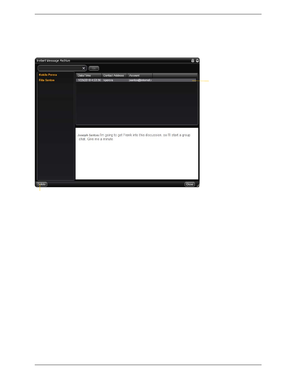 Viewing the im archive | CounterPath Bria 3.0 for Windows User Guide – Enterprise Deployments (Revision 2) User Manual | Page 32 / 70