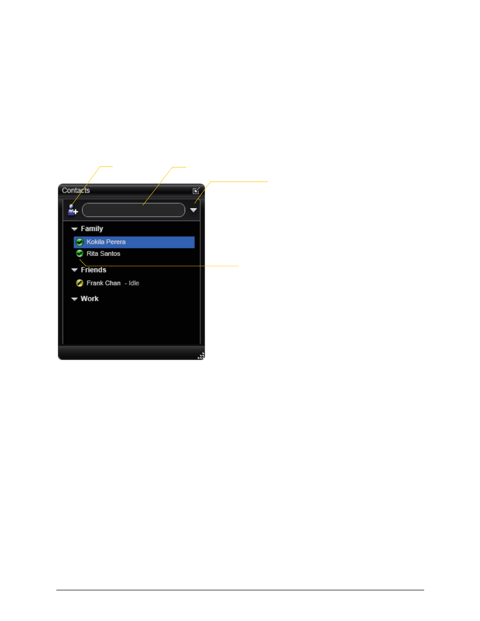 4 using resources, 1 contacts tab, Using resources | Contacts tab, 4using resources | CounterPath Bria 3.0 for Windows User Guide – Enterprise Deployments (Revision 2) User Manual | Page 35 / 70