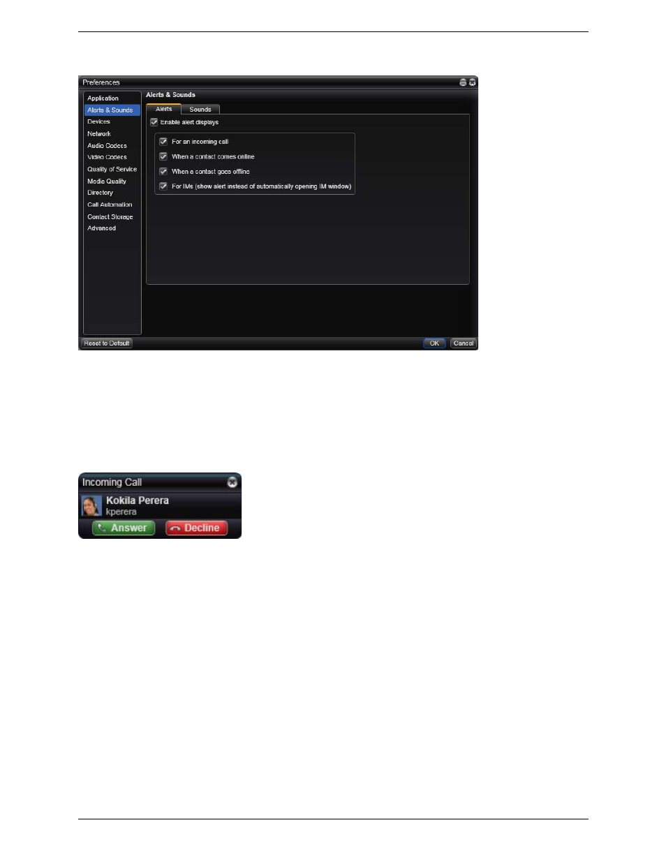 Preferences – alerts & sounds | CounterPath Bria 3.0 for Windows User Guide – Enterprise Deployments (Revision 2) User Manual | Page 53 / 70