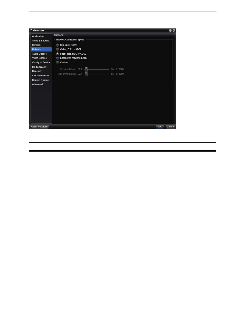Preferences – network preferences – audio codecs, Preferences – video codecs, Preferences – quality of service | CounterPath Bria 3.0 for Windows User Guide – Enterprise Deployments (Revision 2) User Manual | Page 57 / 70
