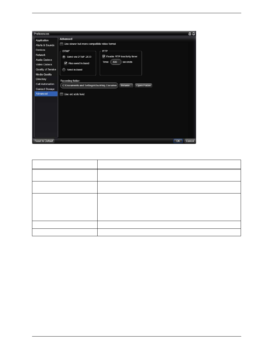 Preferences – advanced | CounterPath Bria 3.0 for Windows User Guide – Enterprise Deployments (Revision 2) User Manual | Page 60 / 70