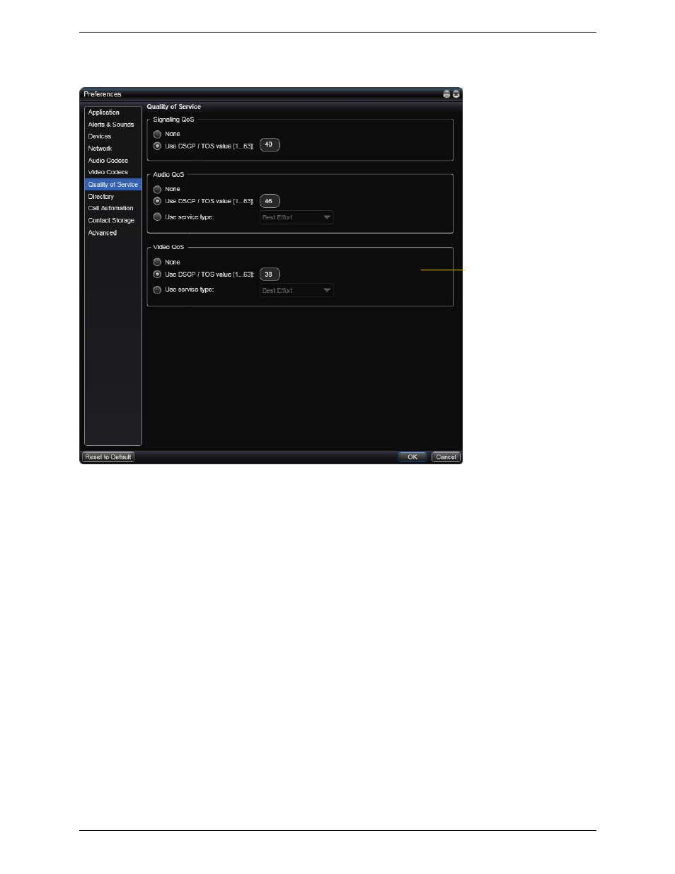 Preferences – quality of service | CounterPath Bria 3.0 for Windows User Guide – Retail Deployments User Manual | Page 71 / 92