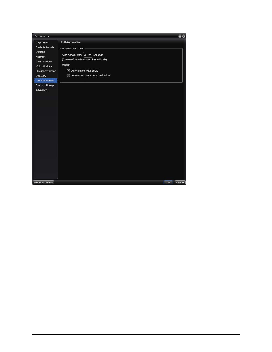 Preferences – call automation | CounterPath Bria 3.0 for Windows User Guide – Retail Deployments User Manual | Page 73 / 92