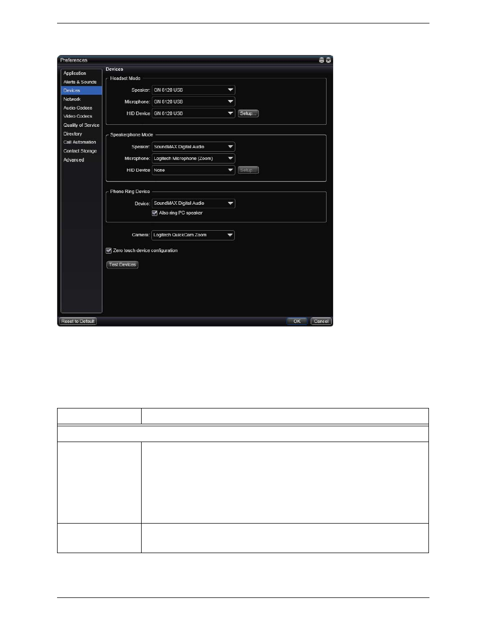 Preferences – devices | CounterPath Bria 3.0 for Windows User Guide – Enterprise Deployments User Manual | Page 53 / 70
