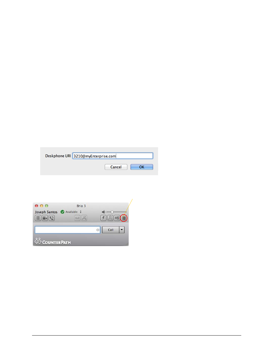 10 working in deskphone mode, Working in deskphone mode | CounterPath Bria 3.5.1 for Mac User Guide - Enterprise Deployments User Manual | Page 29 / 76