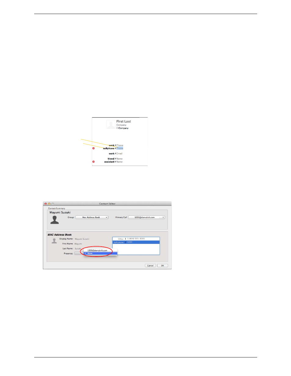 Populating from the mac address book | CounterPath Bria 3.5.1 for Mac User Guide - Enterprise Deployments User Manual | Page 39 / 76